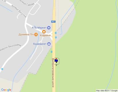 Билборд B в Лесниках (Киевской обл) Дніпровське шосе, траса Н-01 "Київ-Знам'янка", км 21+150 ліво, через 250м після повороту на с. Лісники схема
