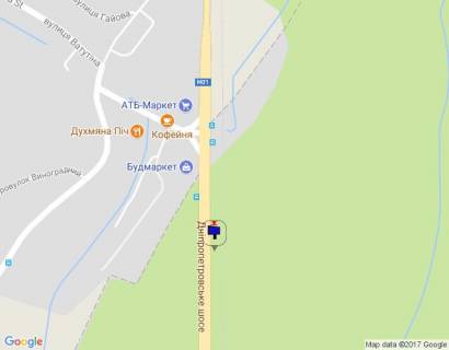 Билборд B в Лесниках, 6х3  Дніпровське шосе, траса Н-01 "Київ-Знам'янка", км 21+150 ліво, через 250м після повороту на с. Лісники, через 500м після магазинів Сільпо та АТБ, через 650м після магазину Фора схема
