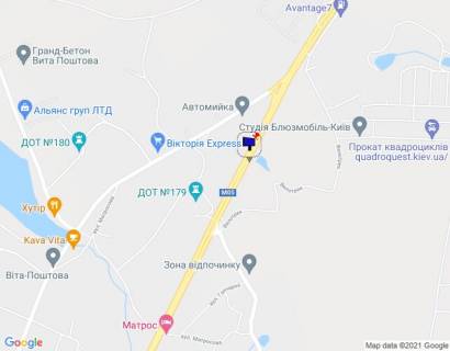 Билборд B в с. Вита-Почтовая, 6х3  с. Віта-Поштова, траса М-05 Київ-Одеса, км 18+510 ліво, за 310м до автобусної зупинки та повороту на с. Віта-Поштова та с. Круглик, через 750м після АЗС WOG схема