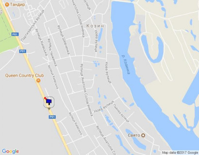 Билборд A в Козине, 6х3  Конча-Заспа, траса Р-01, км 30+750 право, через 100м після комплексу "QUEEN COUNTRY CLUB", за 220м до клініки "VIVA" схема