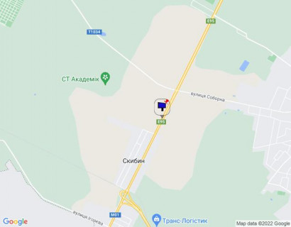 Билборд A в Скибине, 6х3  с. Скибин, чернігівська траса, траса М-01 "Київ-Чернігів-Нові Яриловичі", км 39+450 ліво, вул. Київська, через 950м після повороту на с. Велика Димерка, через 1.1км після АЗС "АМІК" схема