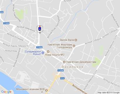 Ситилайт B в Василькове, 1,1х1,7  м. Васильків, вул. Декабристів, 6 біля Екомаркета ліворуч схема