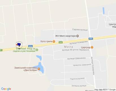 Билборд A на трассах Киевской области, 6х3  с. Мила, траса М-06 "Київ-Чоп" (Житомир), км 26+950 ліво, за 150м до ресторану "Два Бобра" схема