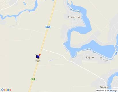 Білборд, Бігборд (Борд)  B у Києві траса М-05 Київ-Одеса, км 74+840 ліво, через 920м після повороту на с. Глушки схема