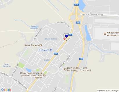 Білборд, Бігборд (Борд)  A у Обухові, 12х3  м. Обухів, вул. Київська, 166-К, через 50м після ринку "Піщаний", біля житлового комплексу "Нектарний", лівий схема