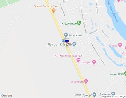 Билборд B в с. Козине Конча-Заспа, траса Р-02, км 31+000 право, котеджне містечко "Олександрівське", навпроти клініки "Health life" схема