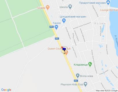 Билборд A в Козине, 6х3  Конча-Заспа, траса Р-01, км 30+400 право, навпроти заміської резиденції "QUEEN", клуб "SPORT LIFE" схема