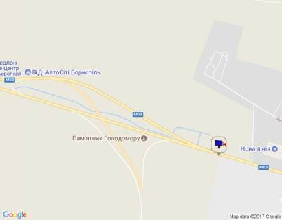 Billboard B in Boryspil m. Borispil', trasa M 03, km 34+100 pravo, pered "Nova Linia", viizd z Borispola scheme