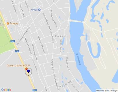 Билборд A в с. Козине Конча-Заспа, траса Р-02, км 30+570 право, навпроти  заміська резиденція  "QUEEN", клуб "SPORT LIFE" схема