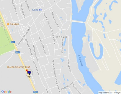 Билборд A в Козине, 6х3  Конча-Заспа, траса Р-01, км 30+570 право, за 400м до клініки "VIVA", заїзд на парковку "QUEEN COUNTRY CLUB" схема