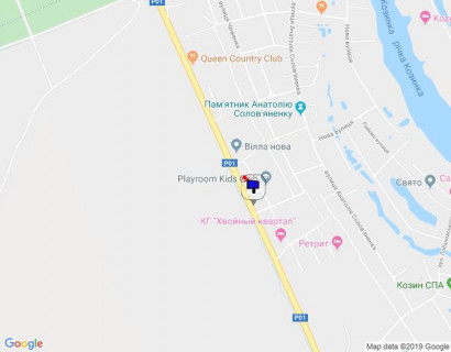 Билборд B в Козине, 6х3  Конча-Заспа, траса Р-01, км 31+100 ліво, котеджне містечко "Олександрівське", через 60м після клініки "VIVA", через 450м після комплексу "QUEEN COUNTRY CLUB", за 200м до котеджного містечка "Хвойний Квартал" схема