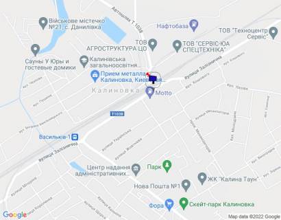 Білборд, Бігборд (Борд)  A у Калинівка, 6х3  смт. Калинівка, перехрестя вул. Залізнична та автошляху Т-1038, навпроти автобусної зупинки, біля АЗС МОТТО, через 100м після повороту на пров. Український, за 500м до АЗС MARSEL схема