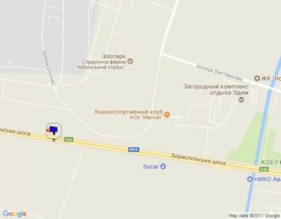 Билборд A в Киеве, 6х3  Бориспільська траса, траса М-03 "Київ-Харків", км 28+000 право, за 700м до АЗС SOCAR, за 1,2км до НІКО-Україна схема