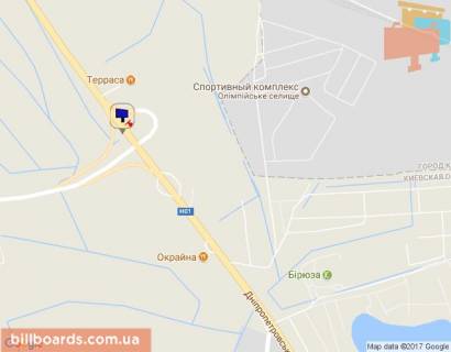 Billboard B in Kiev roads, 12х3  Dniprovs'ke sose, trasa N-01 "Kiiv-Znam'anka", km 25+120 pravo, rozv'azka na s. Krenici, pravij scheme