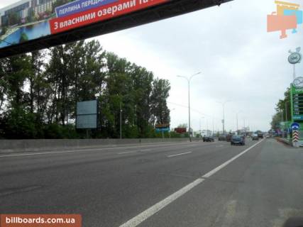 Билборд B в Киеве, 6х6  м. Київ, проспект Академіка Глушкова, траса М-05 Київ-Одеса, км 13+550 ліво, виїзд з Києва, навпроти АЗС UPG, за 160м до АЗС ОККО, за 320м до Нової Лінії та магазину АТБ, низ фото 1