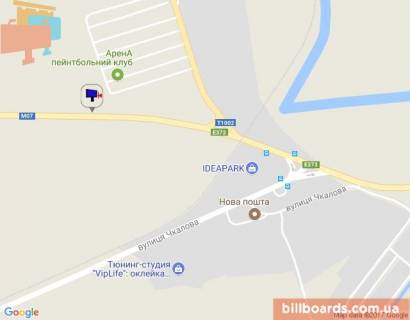 Билборд A в Буче, 6х3  м. Буча, траса М-07 "Київ-Ковель", км 24+600 право, вул. Шевченка, заїзд до ЖК "Авіатор", виїзд з Ірпіня, Гостомеля в Бучу, верх схема