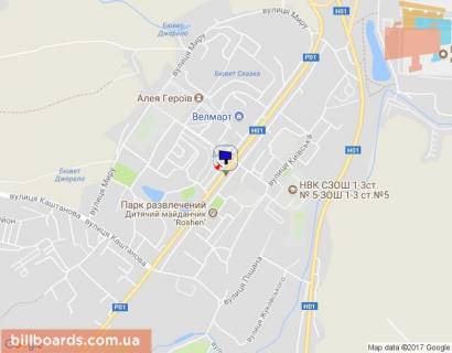 Билборд A в Обухове, 6х3  вул. Київська, 158, за 100м до світлофору схема
