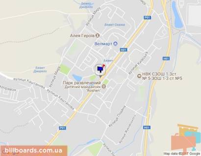 Билборд A в Обухове, 6х3  м. Обухів, вул. Київська, 113-А, біля банку "Аваль", навпроти дитячого майданчику "Рошен" схема