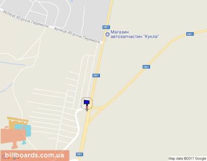 Билборд B в Обухове, 6х3  м. Обухів, вул. Жовтнева, траса Н-01 "Київ-Знам'янка", розв'язка на м. Кагарлик схема