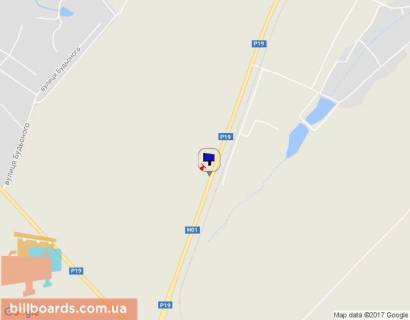 Білборд B у Обухові, 6х3  48км + 250 праворуч (Н-01 Київ-Знам'янка); Перед поворотом с.Красне-вул.Будьонного схема