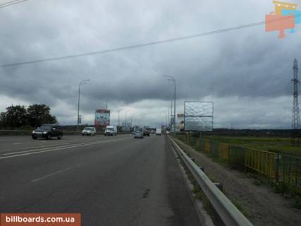Билборд A в Ирпене, 6х3  траса М-07 "Київ-Ковель", км 22+850 право, міст через р. Ірпінка, за 900м до розвилки Ірпінь-Гостомель-Буча, ЖК "Гостомель Резіденс", верх фото 1
