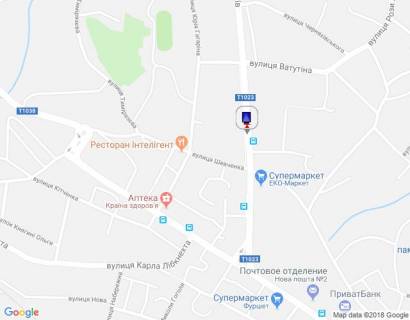 Ситилайт B в Василькове, 1,2х1,8  м. Васильків, вул. Декабристів, 9 - головна розв'язка міста, кафе "Ласощі" схема