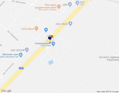 Билборд B в Киеве, 6х6  м. Київ, проспект Академіка Глушкова, траса М-05 Київ-Одеса, км 13+930 ліво, навпроти магазину АТБ, виїзд з Нової Лінії, через 130м після АЗС ОККО, низ схема