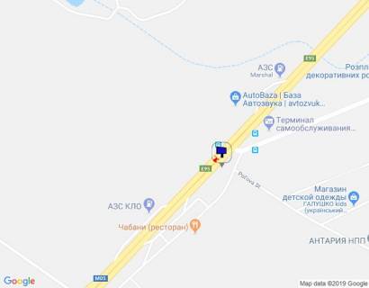 Билборд A в Чабаны, 6х3  с. Чабани, траса М-05 Київ-Одеса, км 16+650 ліво, поворот на вул. Кірова, за 135м до автобусної зупинки та 190м до заїзду на  АЗС Marshal, через 140м після АЗС КЛО, низ схема