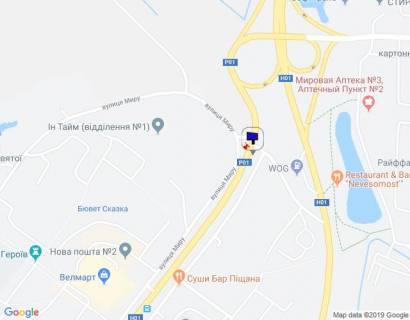 Білборд, Бігборд (Борд)  A у Обухові, 6х3  м. Обухів, вул. Київська, 168-К, заїзд до АТБ, в напрямку Києва, Українки, низ схема
