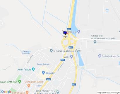 Білборд, Бігборд (Борд)  B у Обухові, 6х3  м. Обухів, право, виїзд з м. Обухів в сторону Києва (Обухова) схема