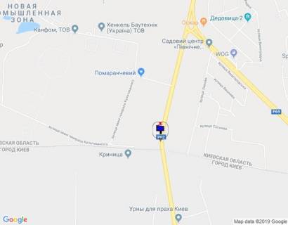 Билборд A в Вышгороде, 6х3  Траса Р-02 "Київ-Іванків-Овруч", км 18+820 ліво, виїзд з м. Вишгород в напрямку площі Шевченка, Кільцевої дороги м. Київ, через 400м після повороту на завод SANDORA та HENKEL-Україна схема