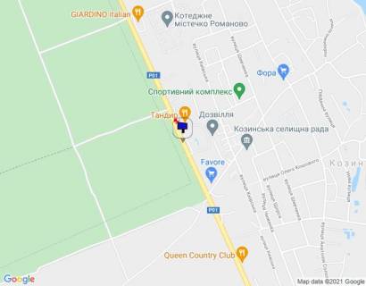 Билборд A в Козине, 6х3  Конча-Заспа, траса Р-01, км 29+550 право, через 700м після повороту на котеджне містечко "РОМАНОВО", через 600м після комплексу "Сезони SPA" та ресторану "Giardino", парковка ресторану "ТАНДИР", за 270м до повороту на вул. Партизанська, за 350м до схема
