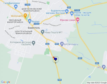 Билборд A на трассах Киевской области, 6х3  Черкаська траса, траса Н-08 "Бориспіль-Дніпро-Запоріжжя", км 2+000 право, виїзд з м. Бориспіль в напрямку Дніпра (Переяслава) схема