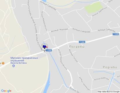 Білборд, Бігборд (Борд)  B у Києві, 6х3  с. Погреби, вул. Кірова (початок масиву Діброва), виїз з Погребів в бік Києва схема