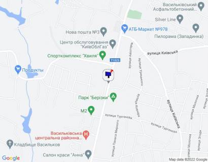 Білборд, Бігборд (Борд)  A у Василькові, 6х3  м. Васильків, вул. Декабристів, 117, біля магазину плитки, навпроти автомийки, через 170м після повороту на вул. Миколи Бурки, за 40м до повороту на вул. Авіаторів схема