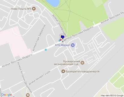 Билборд A в Бровары м. Бровари, Ярослава Мудрого вул. (кол. Кірова), 88, перехрестя з вул. Грушевского, навпроти автобусної зупинки схема