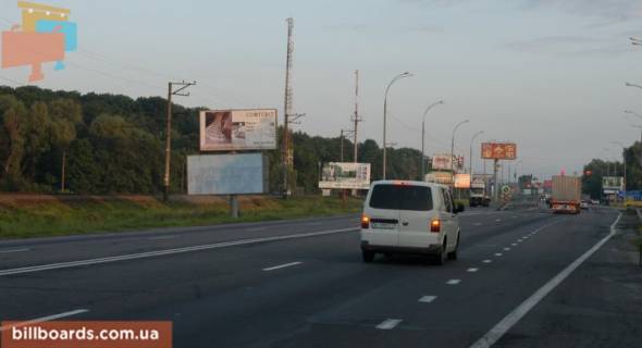 Билборд B в Лесниках (Киевской обл), 6х3  Дніпровське шосе, траса Н-01 "Київ-Знам'янка", км 20+650 ліво, за 150м до повороту на с. Лісники, низ фото 1