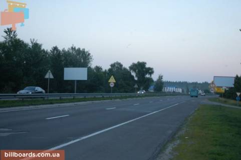 Билборд B в с. Романкове, 6х3  Дніпровське шосе, траса Н-01 "Київ-Знам'янка", км 28+500 ліво, навпроти ресторану "Три мушкетери" схема