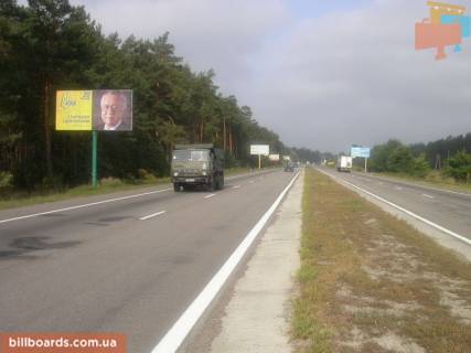 Білборд, Бігборд (Борд)  B у с. Нові Безрадичі, 6х3  Новообухівська траса, км 35 + 600 право схема