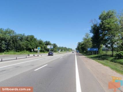 Билборд B на трассах Киевской области, 6х3  траса М-05 Київ-Одеса, км 78+050 право, через 840м після КПП ДАІ Біла Церква, через 270м після повороту на с. Терезино схема