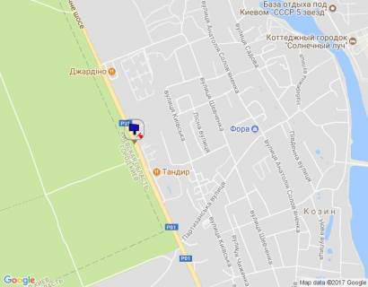 Билборд B в с. Козине Конча-Заспа, траса Р-02, км 29+300 право, котедж. містечко "РОМАНОВО", комплекс "Сезони SPA", ресторан "ТАНДИР" схема