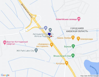 Billboard A in Kiev roads, 6х3  Дніпровське шосе, траса Н-01 "Київ-Знам'янка", км 25+600 ліво, через 100м після відділу продажу ЖК "Парк Лейк Сіті", за 100м до АЗС Shell, за 480м до розв'язки на с. Креничі scheme