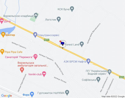 Billboard A in Vorzel, 6х3  смт. Ворзель, траса М-07 "Київ-Ковель", км 32+300 ліво, навпроти ЖК "Форест Ленд", за 400м до АЗС БРСМ Нафта, через 200м після повороту на вул. Максима Залізняка, через 450м після автобусної зупинки, через 520м після повороту на вул. Ватутіна scheme