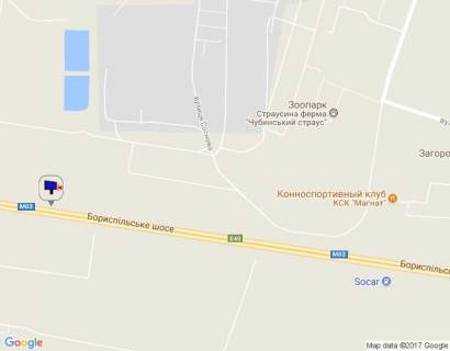 Билборд A в Киеве Бориспільська траса, М 03 км 27+300 ліво схема