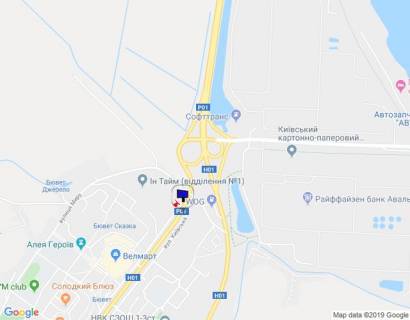 Білборд, Бігборд (Борд)  A у Обухові, 6х3  м. Обухів, вул. Київська, 168, виїзд з м. Обухів в м. Київ, Українку, через 200м після ринку "Піщаний", низ схема