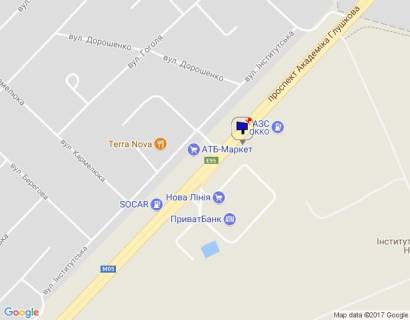 Билборд B в Гатном, 6х3  с. Чабани, кінець проспекту Академіка Глушкова, траса М-05 Київ-Одеса, км 13+800 ліво, заїзд на АЗС ОККО, виїзд з Нової Лінії, навпроти представництво КЕРХЕР, АТБ схема