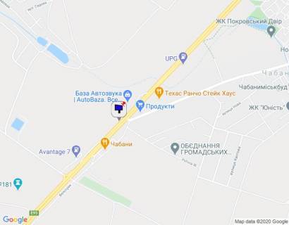 Билборд A в Чабаны, 6х3  с. Чабани, траса М-05 Київ-Одеса, км 16+630 право, заїзд до АТБ Маркету, біля автобусної зупинки, через 170м після заїзду на  АЗС Marshal, за 160м до АЗС КЛО схема
