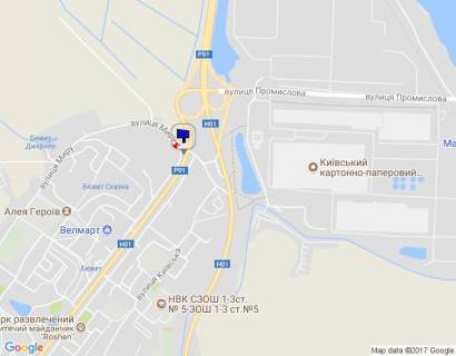 Білборд, Бігборд (Борд)  B у Обухові м. Обухів, вул. Київська, 123 - вул. Миру (виїзд з Обухів на Київ, Українку) схема