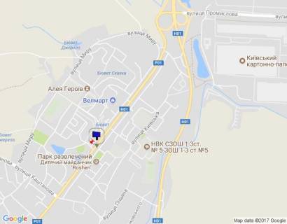 Билборд A в Обухове м. Обухів, вул.. Київська, 144 (біля дитячого майданчика "Рошен") схема