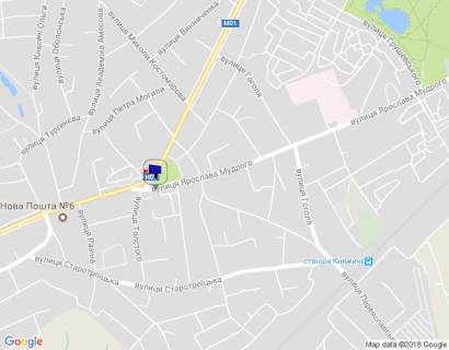 Билборд A в Бровары, 6х3  м. Бровари, Ярослава Мудрого вул. (кол. Кірова), 2, навпроти парку імені Т.Г. Шевченка, через 60м після повороту на Бучанська вул. (кол. Толстого), через 100м після повороту на вул. Київська, за 95м до повороту на Ірпінська вул. (кол. Сєдова), за 125м до повороту на площу Тараса Шевченка схема